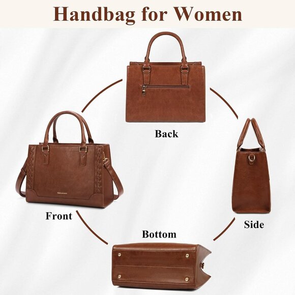 ⚡Women’s PU Leather Handbag Waterproof Tote Crossbody & Top Handle Bag - Picture 6 of 6